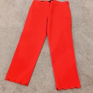 Talbots Scarlet Ankle Pants with Scalloped Hem